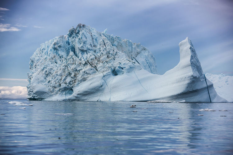 Scenic view of iceberg against sky