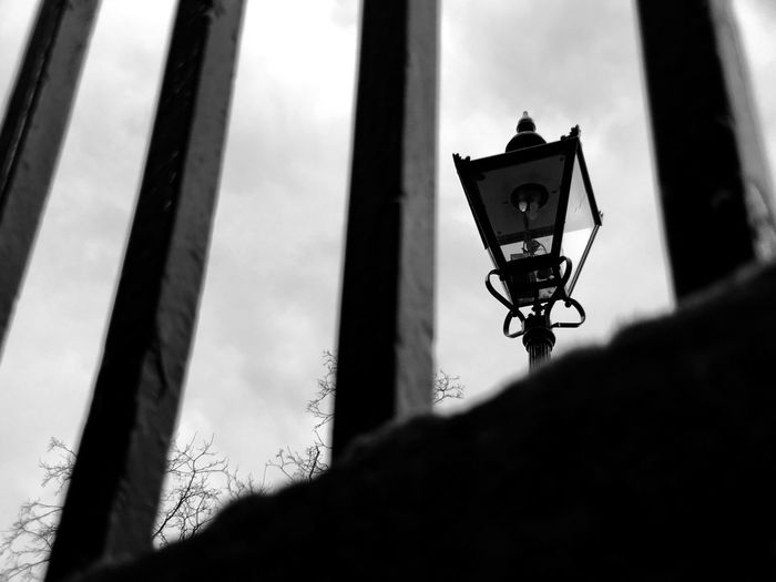 Low angle view of lamp post
