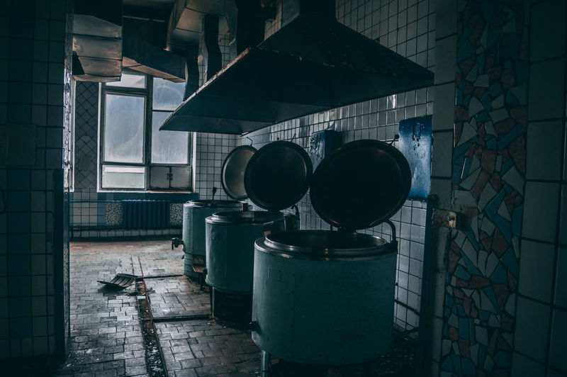 Containers in factory