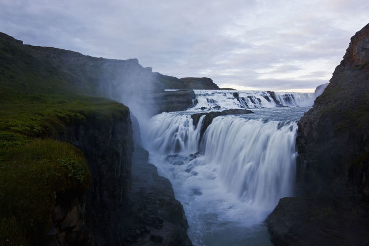 The famous waterfall gullfoss on the golden circle