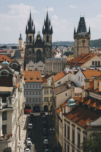View of the historical old town centre of prague, czech republic.