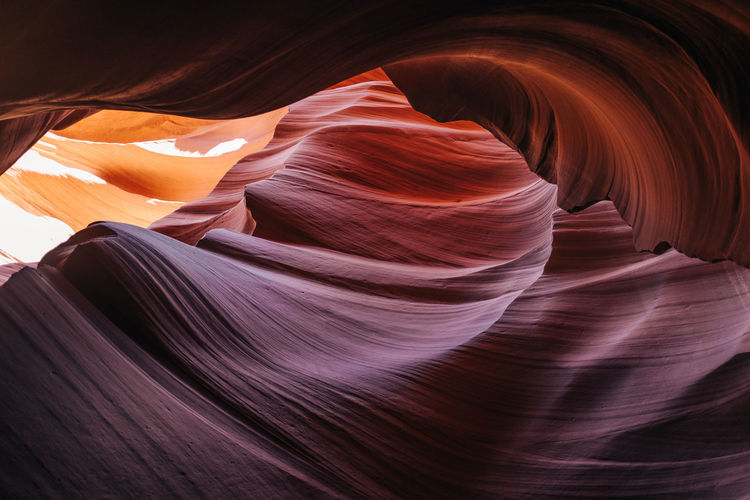 Beautiful colours and patterns of rock formation in slot canyons at lower antelope canyon arizona