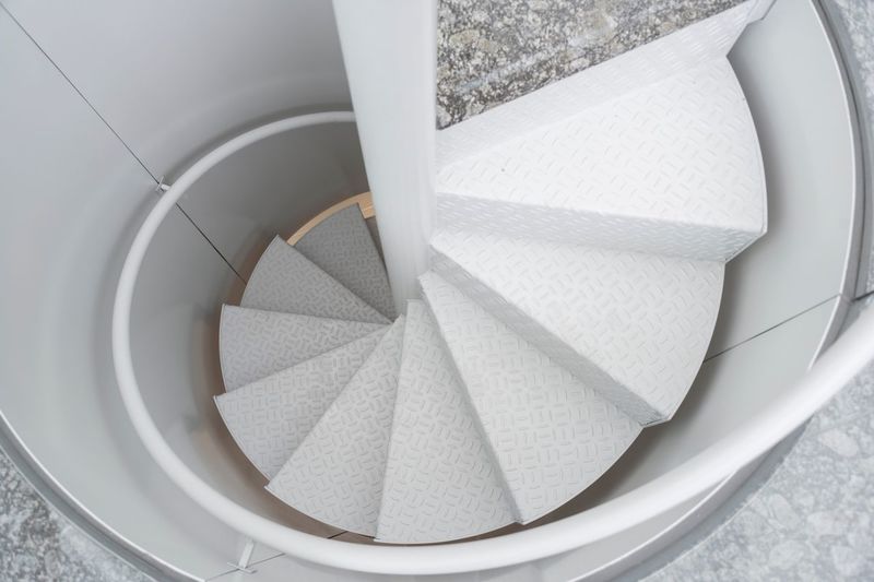 High angle view of stairs