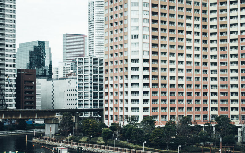 Modern buildings in city in tokyo japan