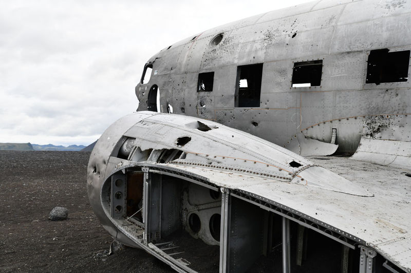 View of abandoned airplane