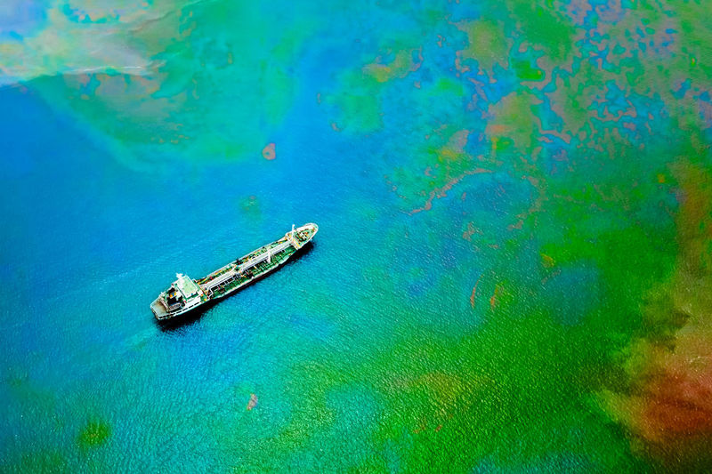 Oil and gas lpg. container ship sail across full speed the pacific ocean to deliver around the world