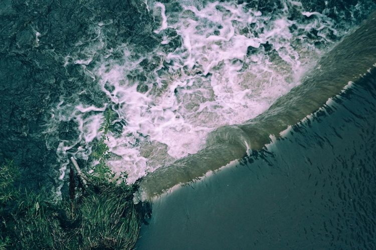 High angle view of beach