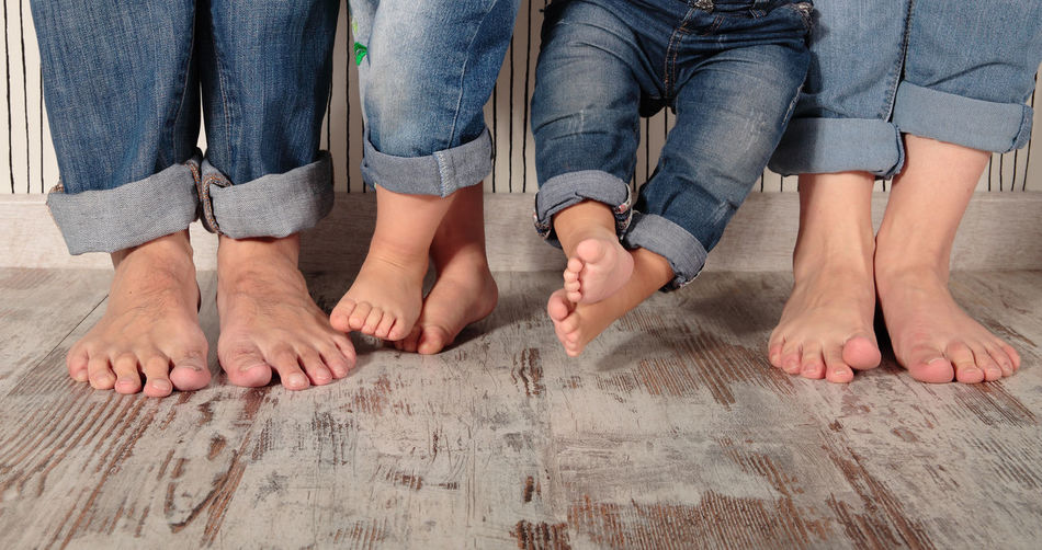 Low section of family feet