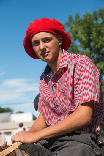 Young man wearing traditional clothing
