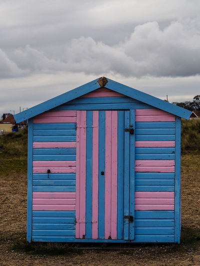 View of beach hut against sky