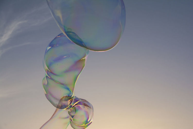 close-up of bubbles in water