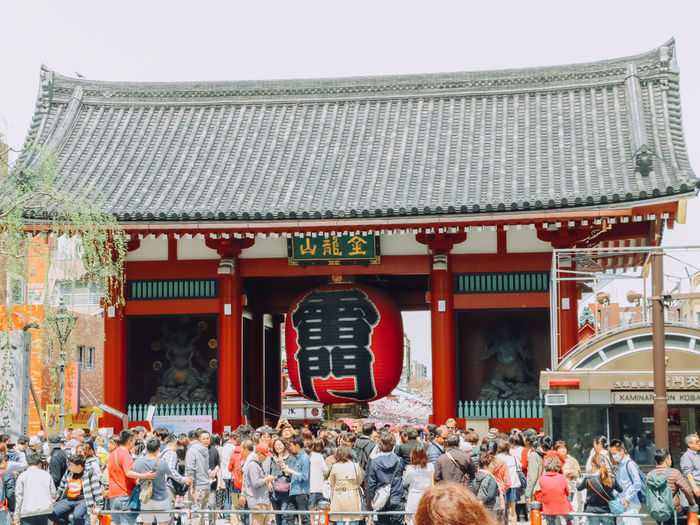 Group of people in front of building