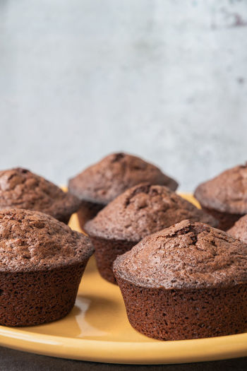 Cupcake muffins with nuts and chocolate
