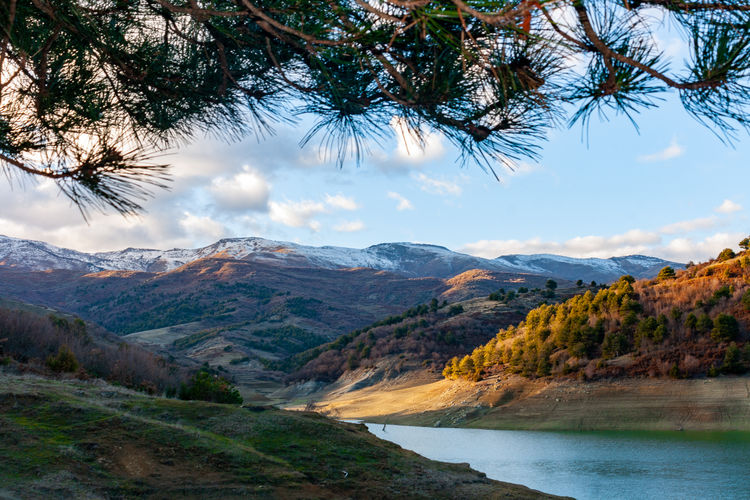 Scenic view of mountains against sky