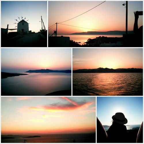 Scenic view of sea at sunset