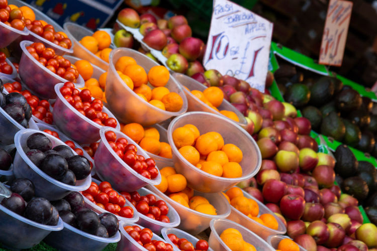 Fruits for sale at market stall