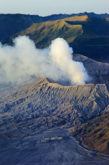 Smoke coming out of mt bromo