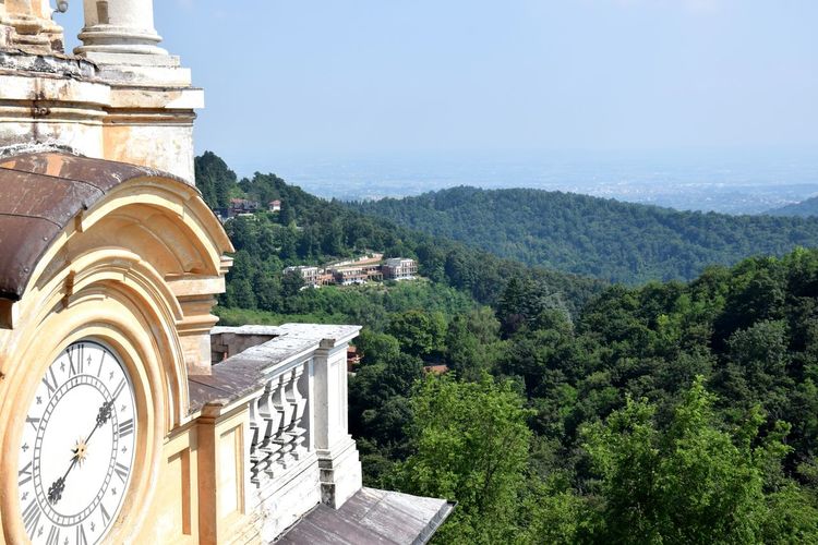 Cropped image of basilica of superga overlooking green landscape