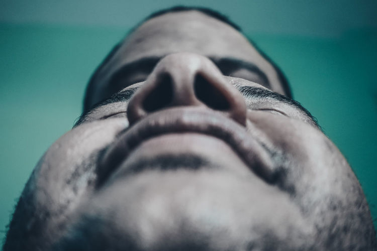 Close-up portrait of two men