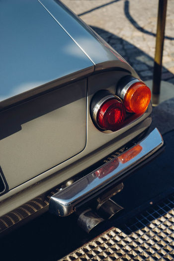 Close-up of vintage car tail lights