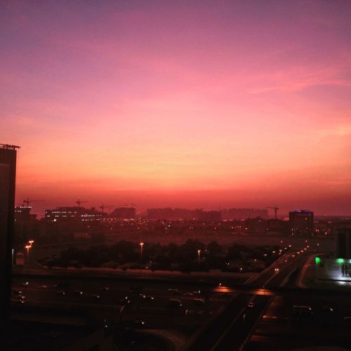 City at sunset
