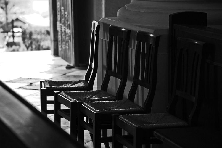 Close-up of chairs