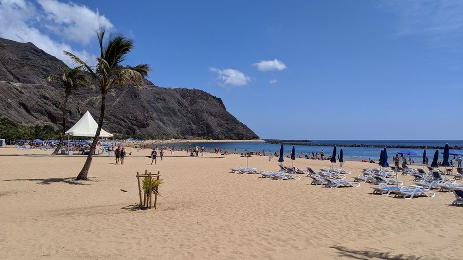 Scenic view of beach against sky