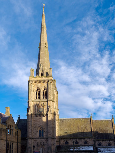 View of st nicholas church market place square in durham, county durham on january 19, 2018