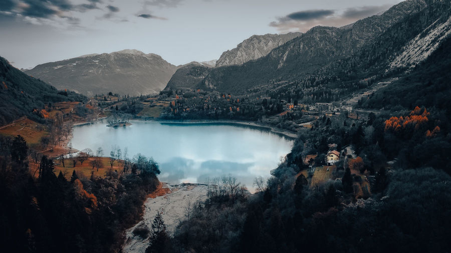 Magic views of tenno lake in italy 