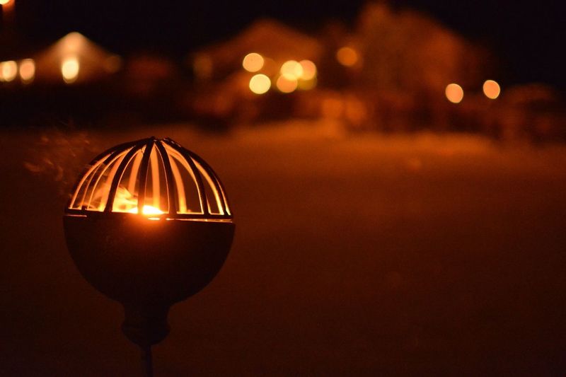 Light bulb at night