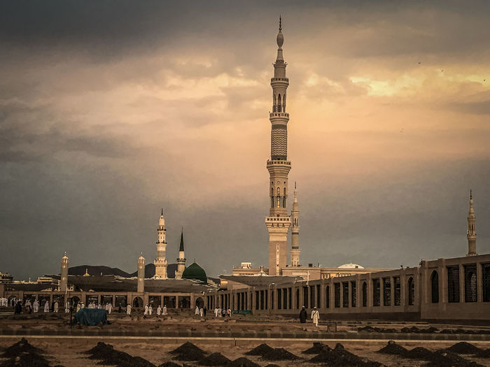 View of al madinah against cloudy sky