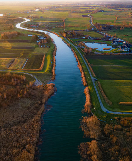 High angle view of bridge over river