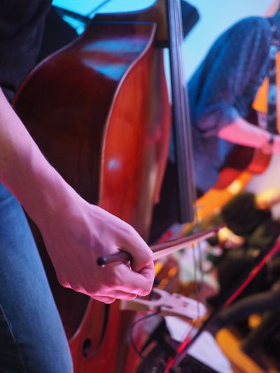 Close-up of people working