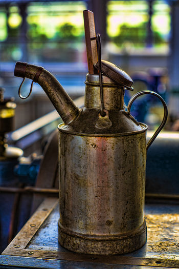 Close-up of jug on table