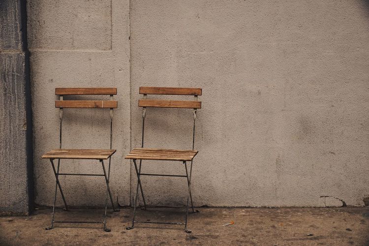 Close-up of outdoor chairs