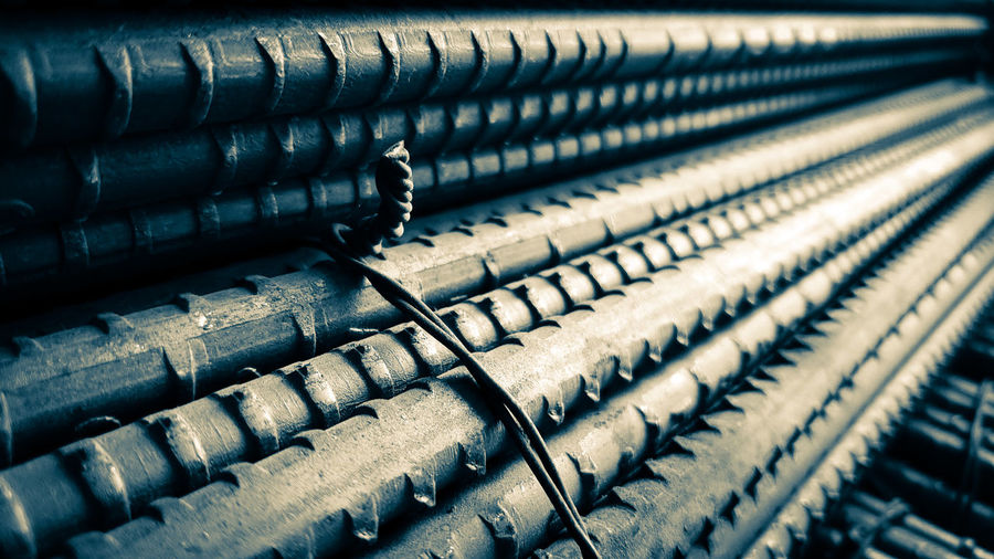 Bundle of steel reinforcement bars