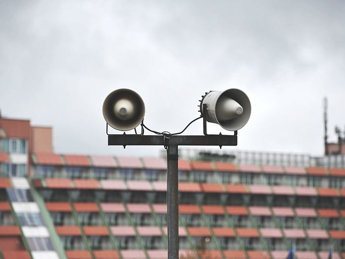 Close-up of loudspeaker at nurburgring