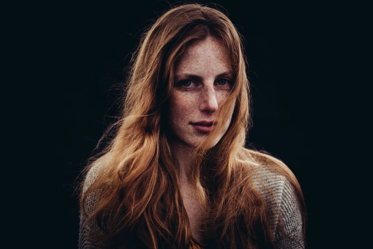 Adult Adults Only Beautiful People Beautiful Woman Black Background Close-up Headshot Human Body Part Long Hair Looking At Camera One Person One Woman Only One Young Woman Only Only Women People Portrait Studio Shot Young Adult Young Women