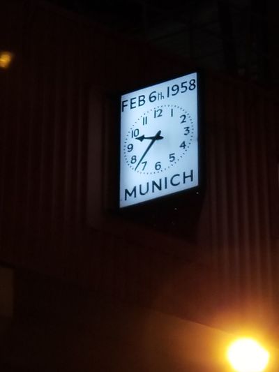 Close-up of illuminated clock