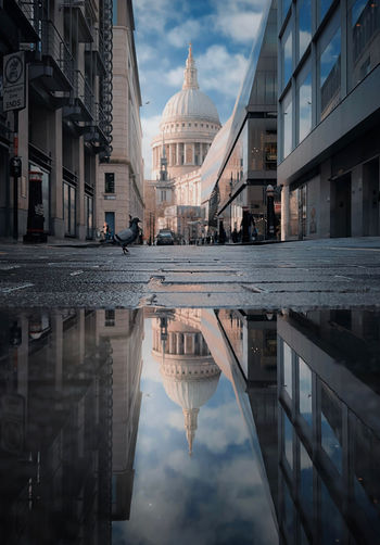 Reflection of buildings in water