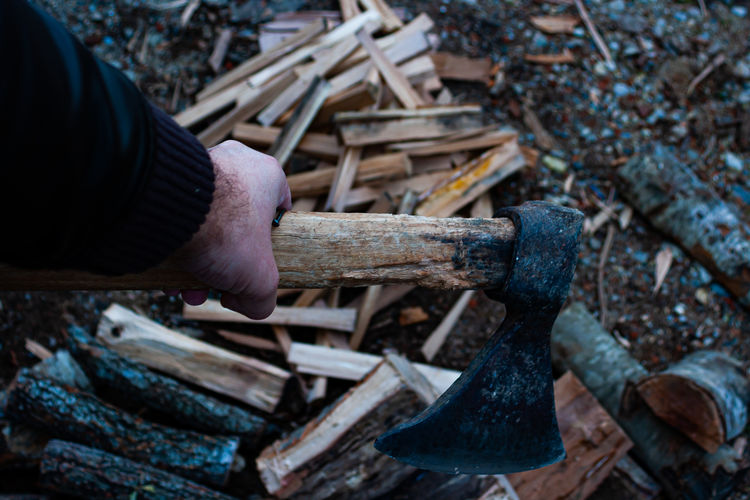 Man working on wood