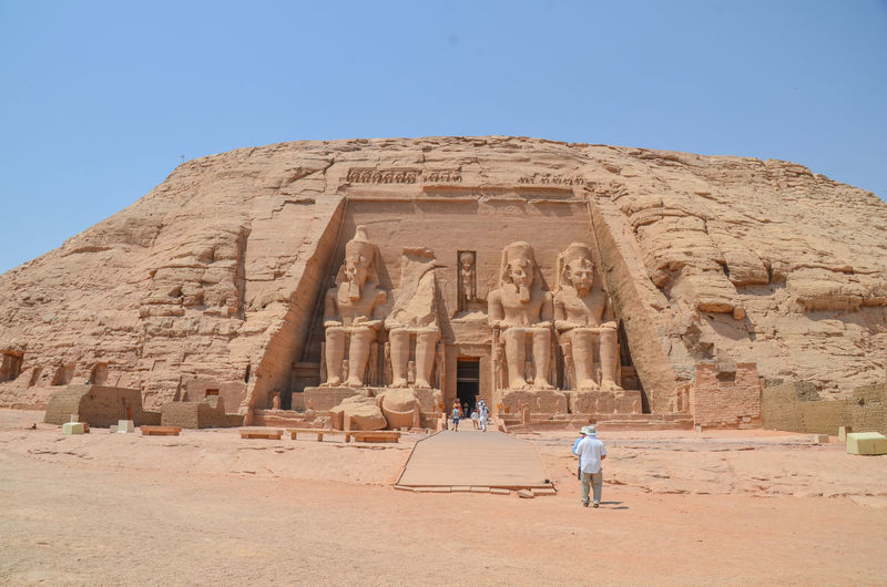 Low angle view of abu simbel in egypt 