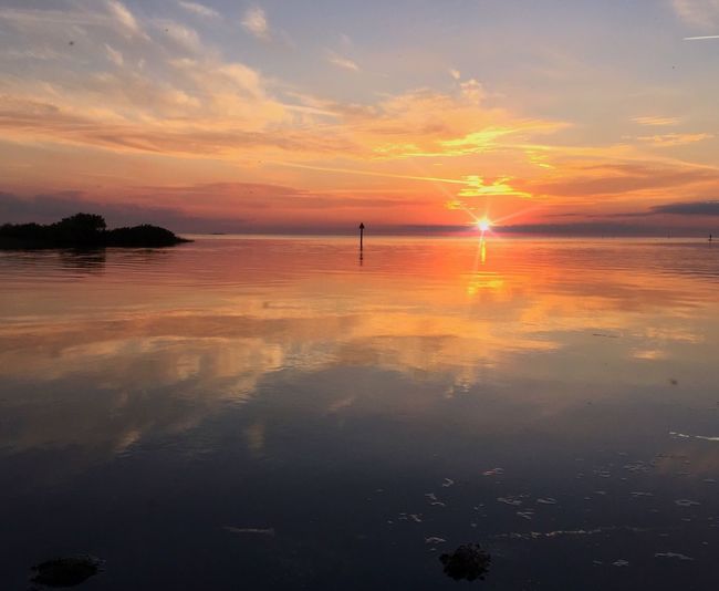 Scenic view of sunset over sea