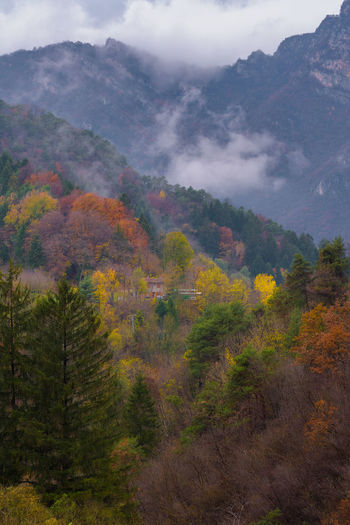 Scenic view of mountains against sky