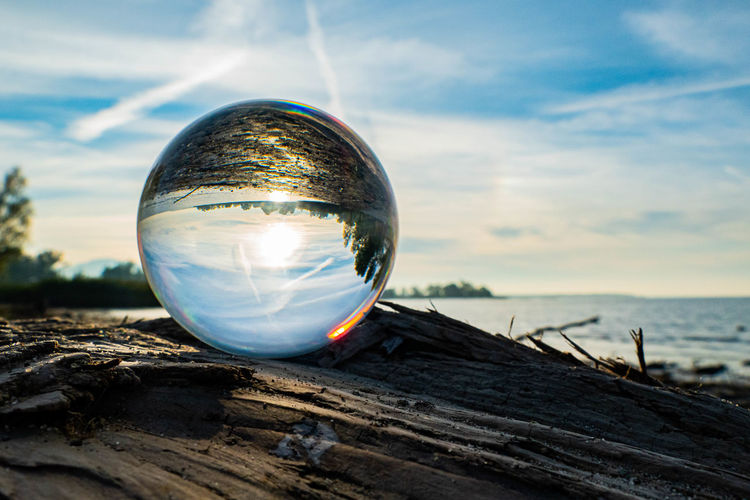 Lensball in the nature at the lake of constance