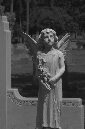 Angel statue at cemetery