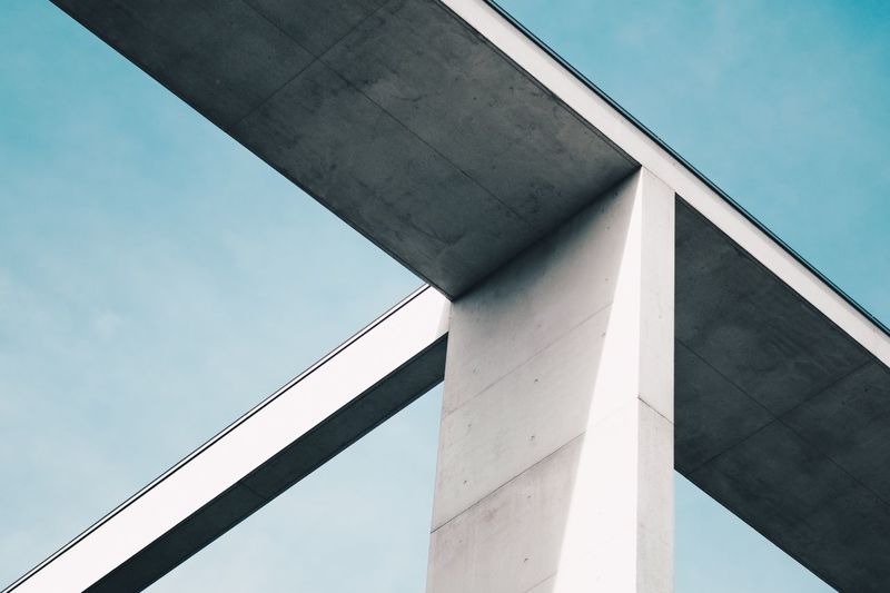 Architecture Built_Structure Connection Bridge - Man Made Structure Low Angle View Day Outdoors No People Building Exterior Architectural Column Modern Sky City Fresh On Market 2017