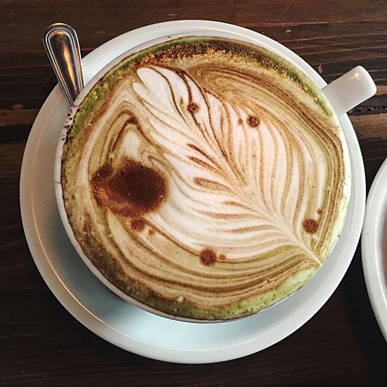 High angle view of coffee on table