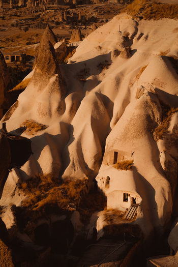 High angle view of buildings in a desert