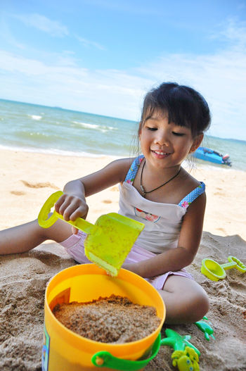 Portrait of girl on beach